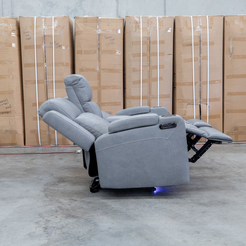The Portside Two Seat Dual-Electric Recliner Lounge - Shadow