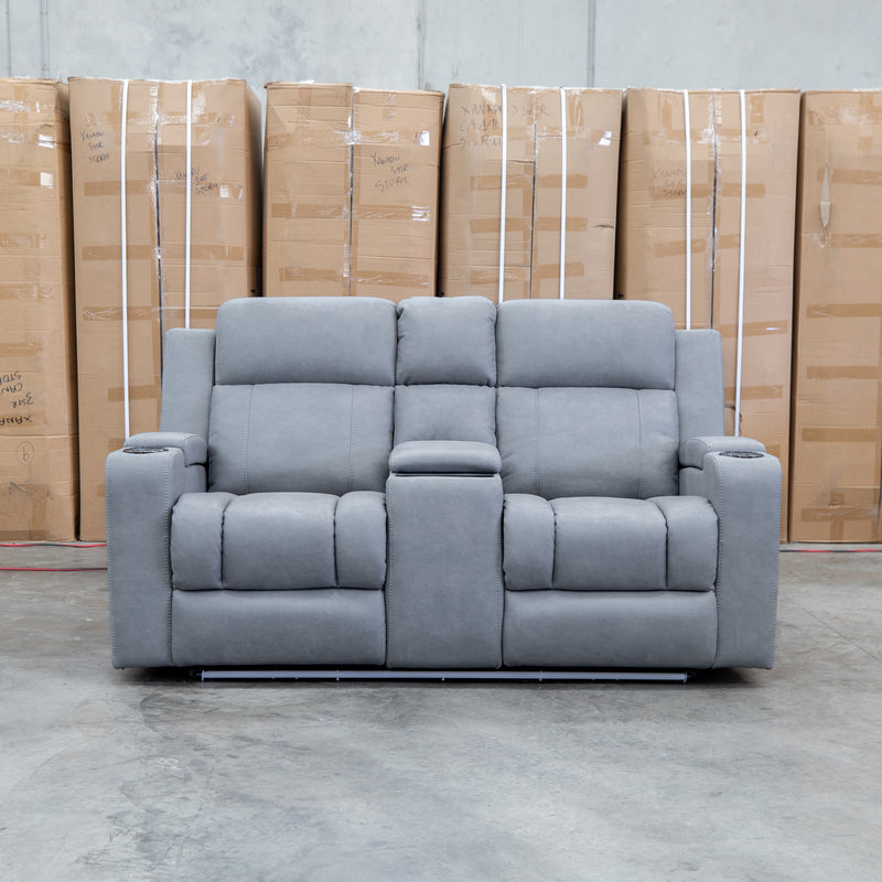 The Portside Two Seat Dual-Electric Recliner Lounge - Shadow