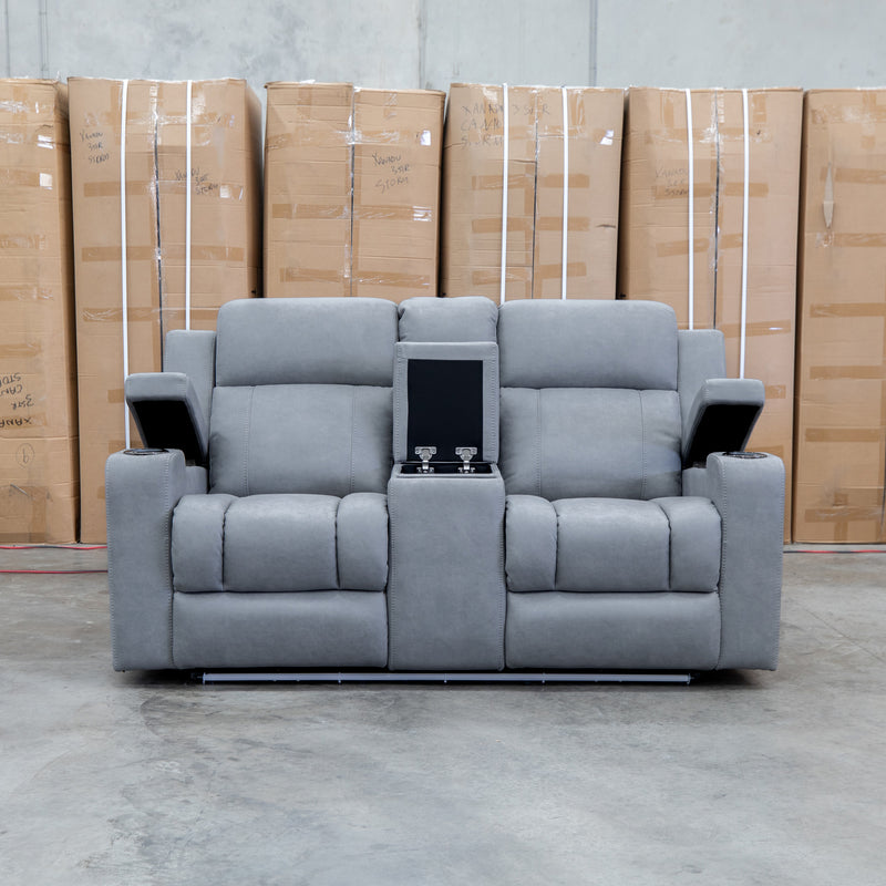The Portside Two Seat Dual-Electric Recliner Lounge - Shadow