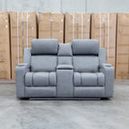 The Portside Two Seat Dual-Electric Recliner Lounge - Shadow available to purchase from Warehouse Furniture Clearance at our next sale event.