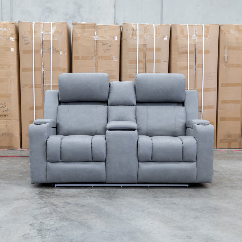The Portside Two Seat Dual-Electric Recliner Lounge - Shadow