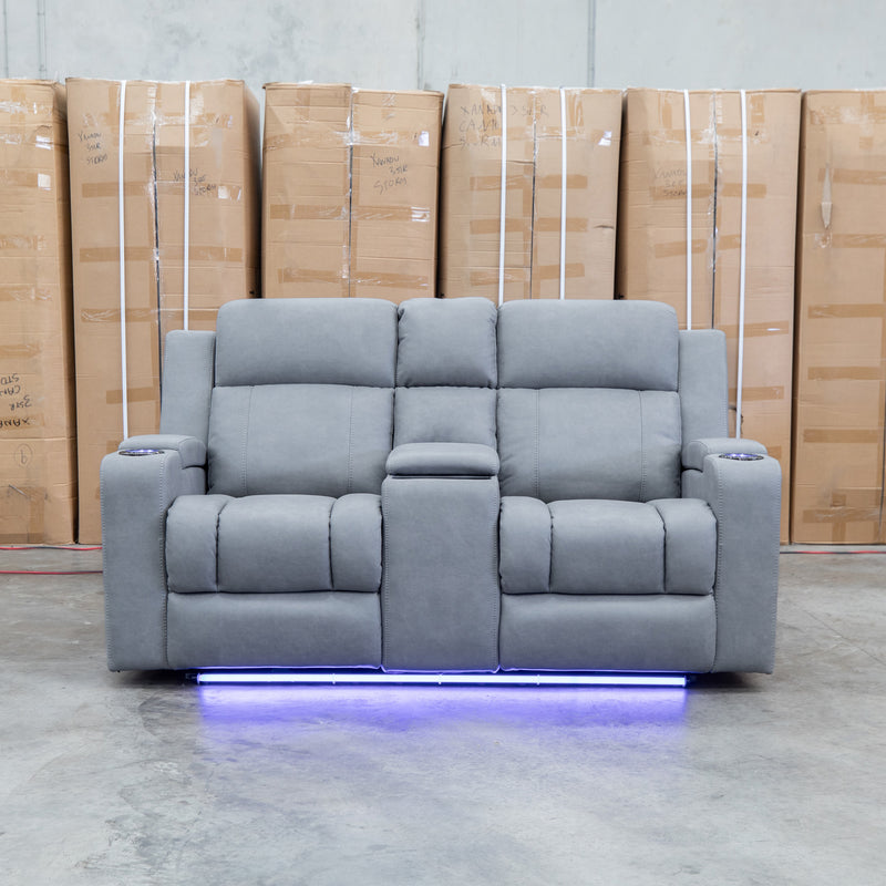 The Portside Two Seat Dual-Electric Recliner Lounge - Shadow
