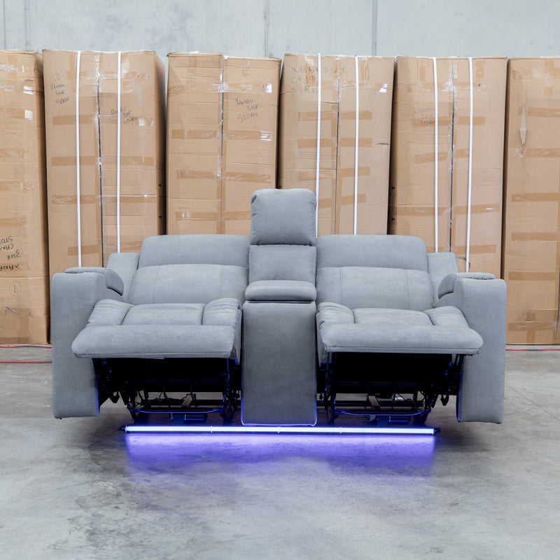 The Portside Two Seat Dual-Electric Recliner Lounge - Shadow