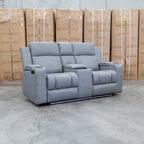 The Portside Two Seat Dual-Electric Recliner Lounge - Shadow available to purchase from Warehouse Furniture Clearance at our next sale event.