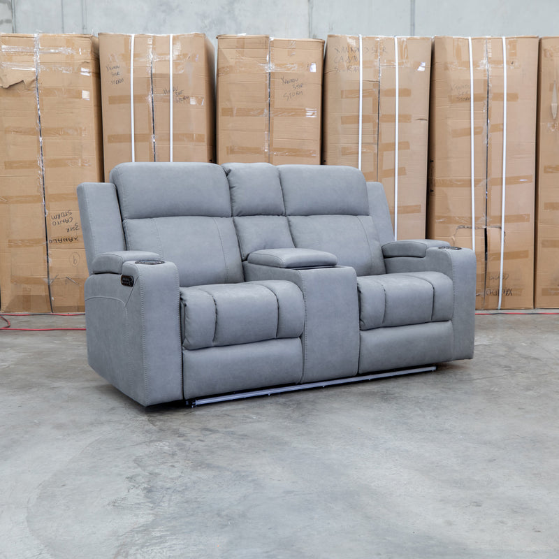 The Portside Two Seat Dual-Electric Recliner Lounge - Shadow