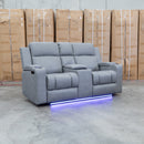 Portside Two Seat Dual-Electric Recliner Lounge - Shadow