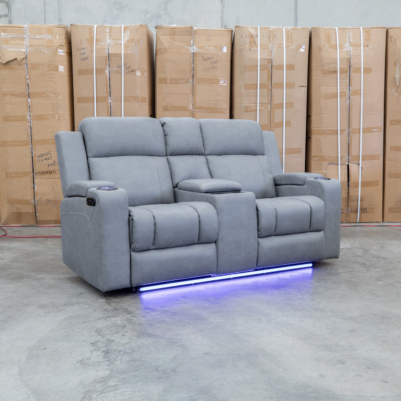 The Portside Two Seat Dual-Electric Recliner Lounge - Shadow