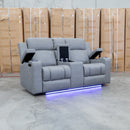 Portside Two Seat Dual-Electric Recliner Lounge - Shadow
