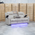 The Portside Three Seat Dual-Electric Recliner Lounge - Almond