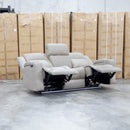 Portside Three Seat Dual-Electric Recliner Lounge - Almond