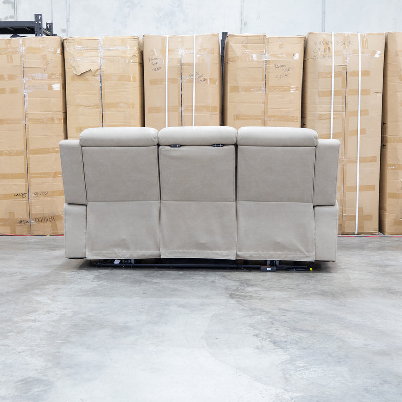 The Portside Three Seat Dual-Electric Recliner Lounge - Almond