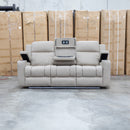 Portside Three Seat Dual-Electric Recliner Lounge - Almond
