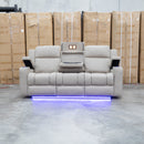 Portside Three Seat Dual-Electric Recliner Lounge - Almond