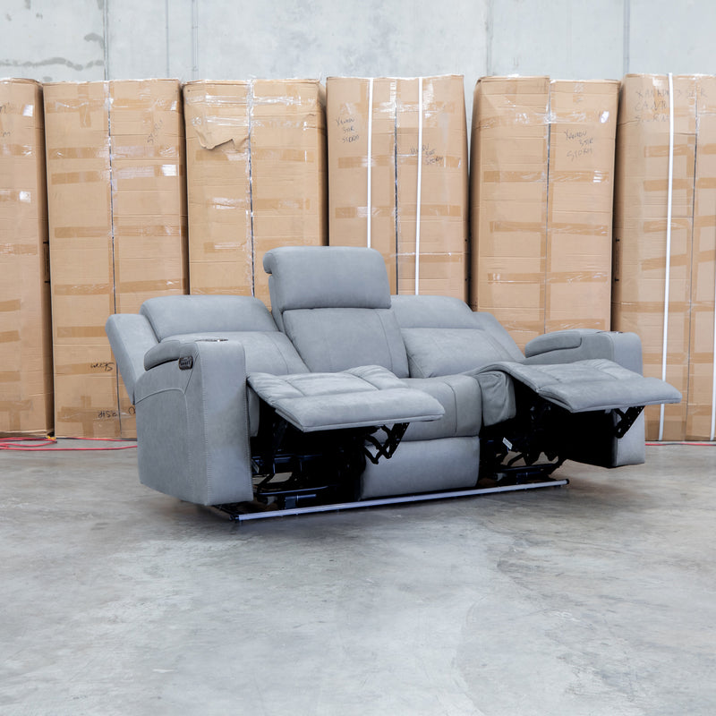 The Portside Three Seat Dual-Electric Recliner Lounge - Shadow