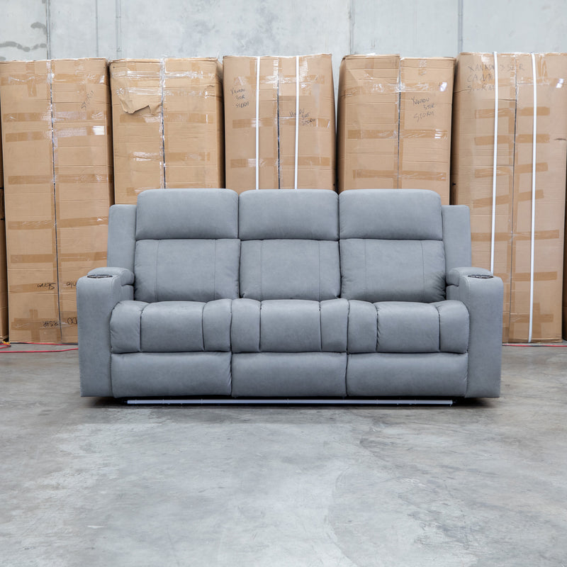 The Portside Three Seat Dual-Electric Recliner Lounge - Shadow