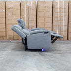 The Portside Three Seat Dual-Electric Recliner Lounge - Shadow available to purchase from Warehouse Furniture Clearance at our next sale event.