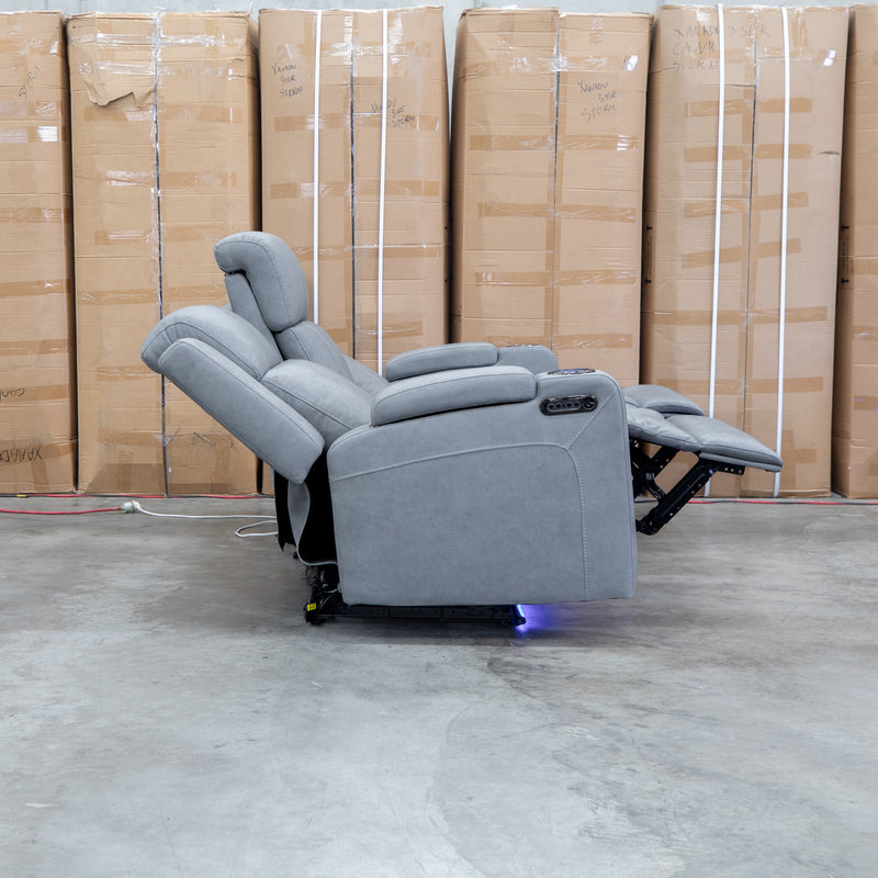 The Portside Three Seat Dual-Electric Recliner Lounge - Shadow