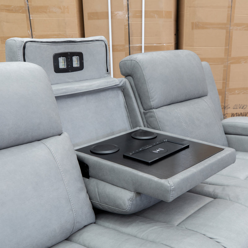 The Portside Three Seat Dual-Electric Recliner Lounge - Shadow