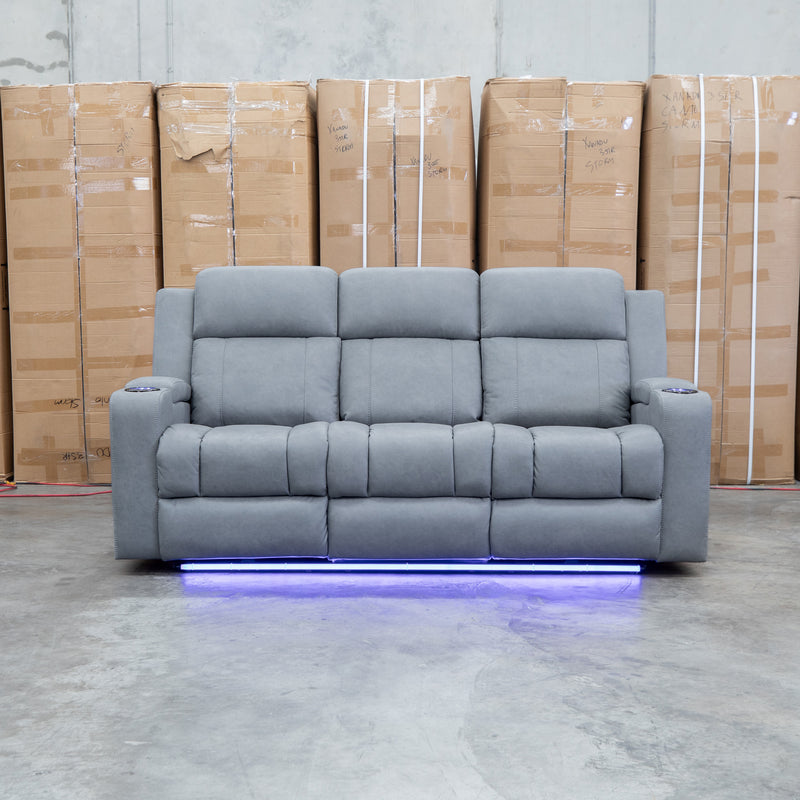 The Portside Three Seat Dual-Electric Recliner Lounge - Shadow