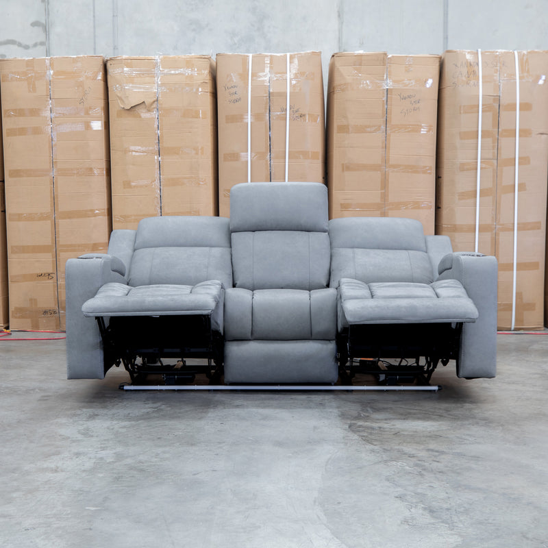The Portside Three Seat Dual-Electric Recliner Lounge - Shadow