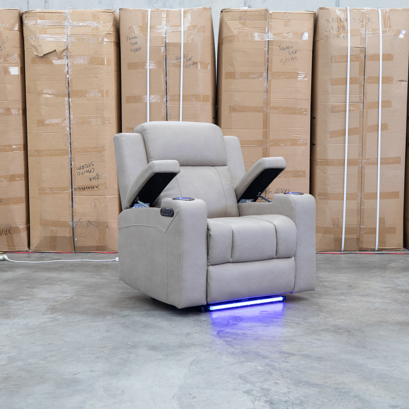 The Portside Dual-Electric Single Recliner - Almond