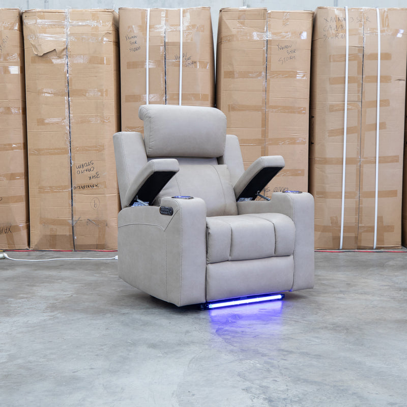 The Portside Dual-Electric Single Recliner - Almond