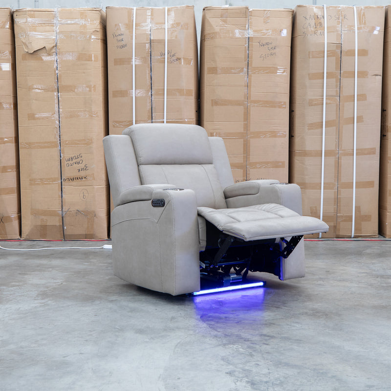 The Portside Dual-Electric Single Recliner - Almond