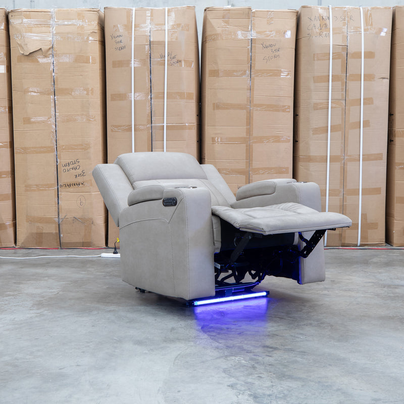The Portside Dual-Electric Single Recliner - Almond