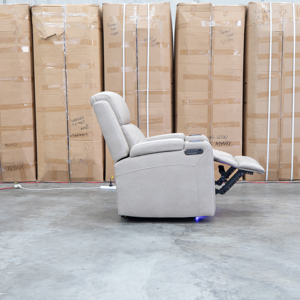The Portside Dual-Electric Single Recliner - Almond available to purchase from Warehouse Furniture Clearance at our next sale event.