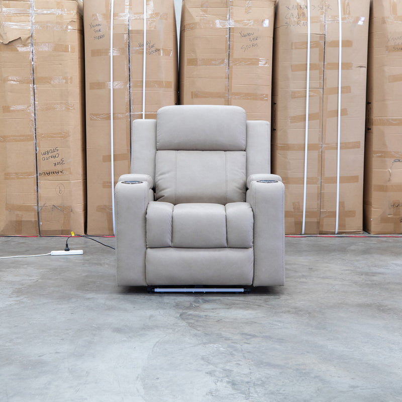 The Portside Dual-Electric Single Recliner - Almond