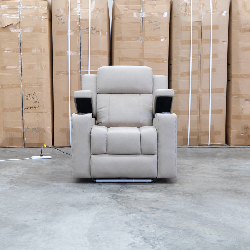 The Portside Dual-Electric Single Recliner - Almond