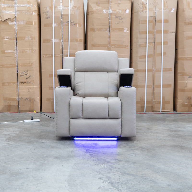 The Portside Dual-Electric Single Recliner - Almond