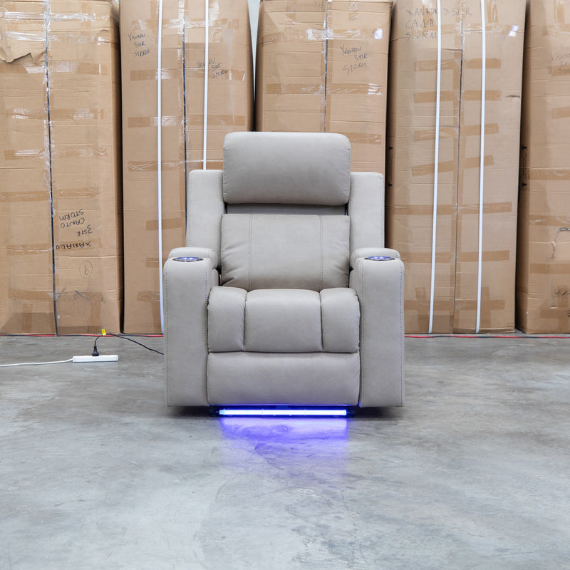 The Portside Dual-Electric Single Recliner - Almond