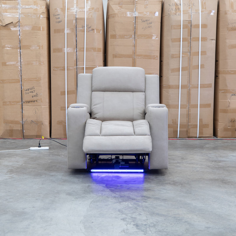 The Portside Dual-Electric Single Recliner - Almond
