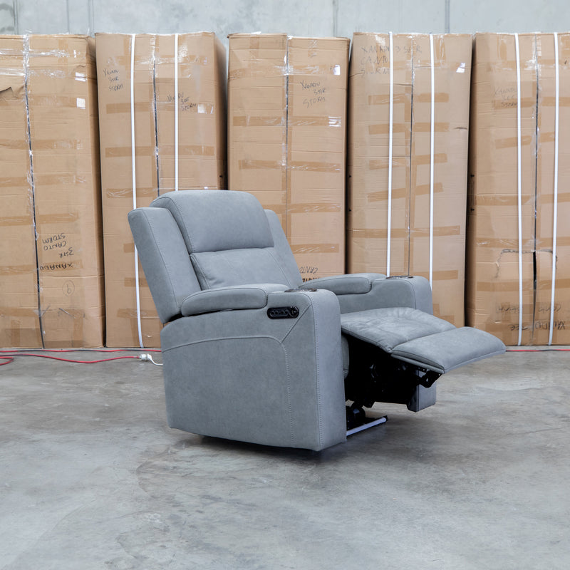 The Portside Dual-Electric Single Recliner - Shadow