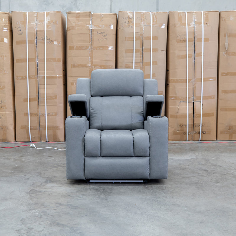 The Portside Dual-Electric Single Recliner - Shadow