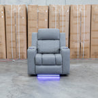 The Portside Dual-Electric Single Recliner - Shadow available to purchase from Warehouse Furniture Clearance at our next sale event.