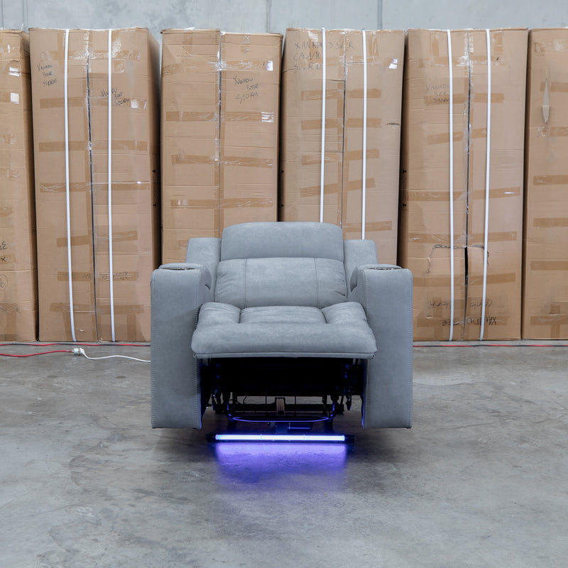 The Portside Dual-Electric Single Recliner - Shadow