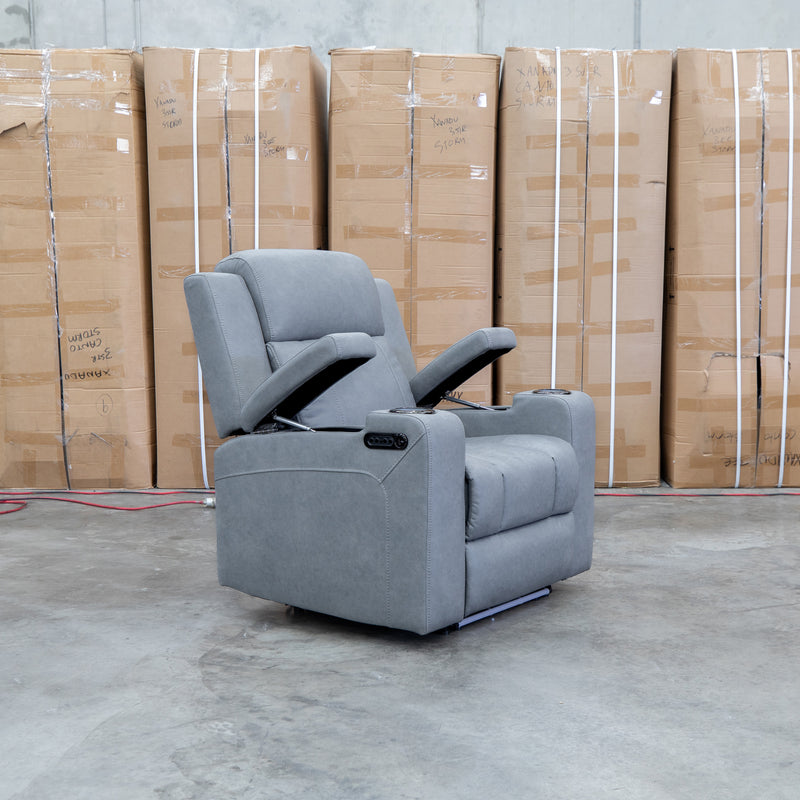The Portside Dual-Electric Single Recliner - Shadow