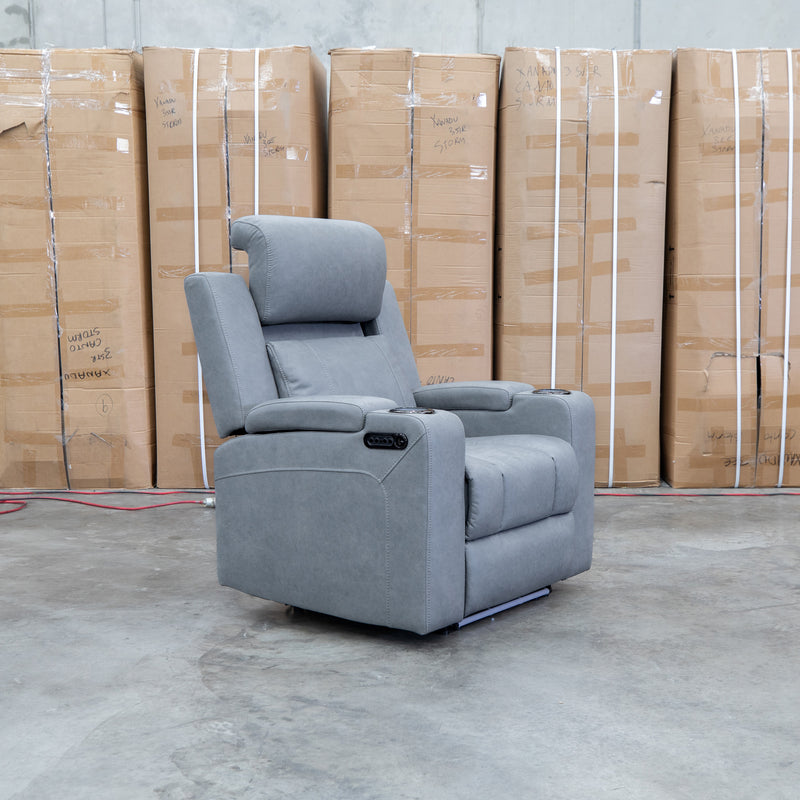 The Portside Dual-Electric Single Recliner - Shadow
