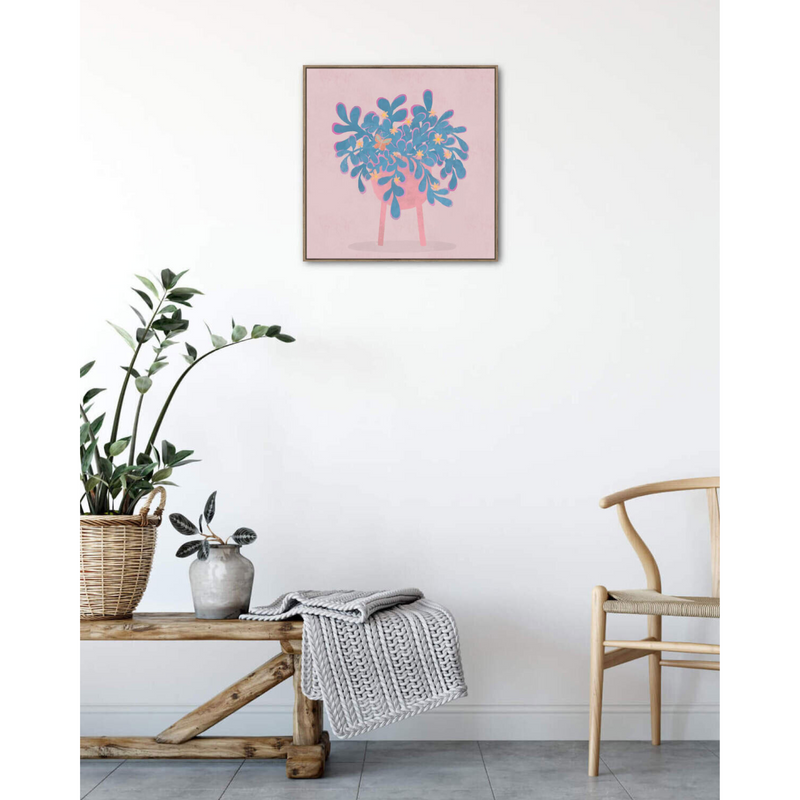 The Rayell Potted Blooms Print - Pink - FBA12 - Available Instore Only available to purchase from Warehouse Furniture Clearance at our next sale event.