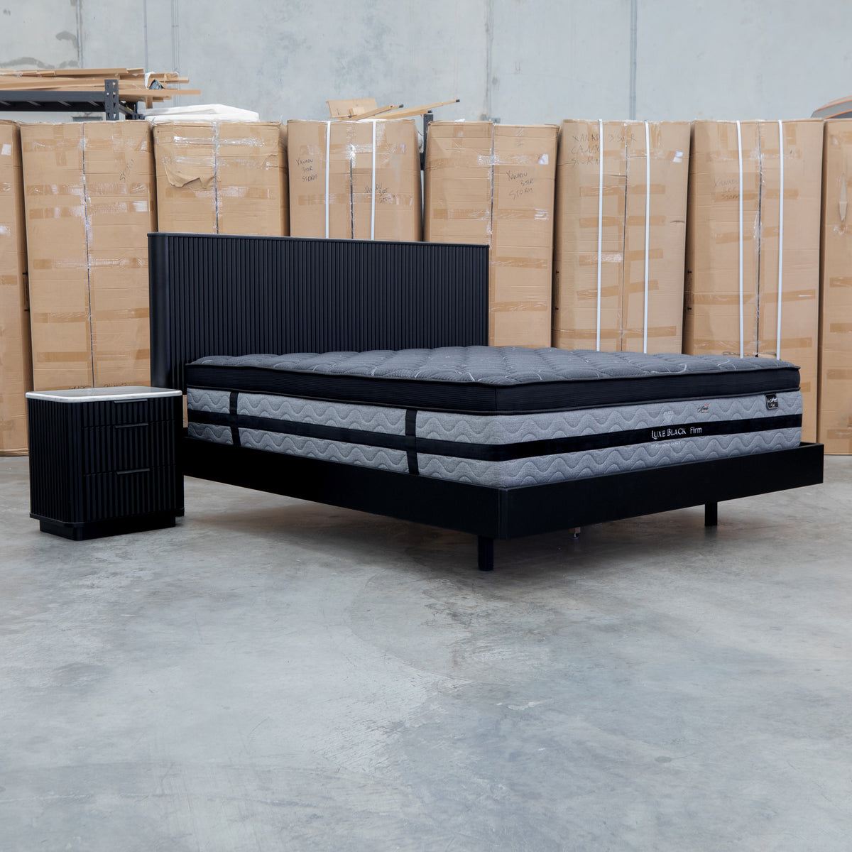 The Province Queen Bed - Black available to purchase from Warehouse Furniture Clearance at our next sale event.