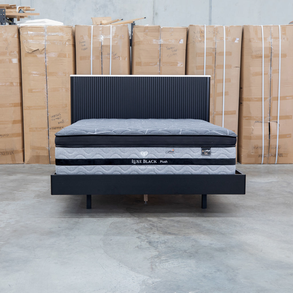 The Province King Bed - Black & White Jazz Top available to purchase from Warehouse Furniture Clearance at our next sale event.