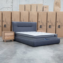 The Quinn Queen Upholstered Bed - Charcoal available to purchase from Warehouse Furniture Clearance at our next sale event.
