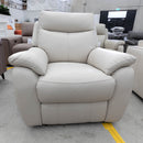 The RS-11102-Y Single leather electric recliner - Frost - Floor Stock available to purchase from Warehouse Furniture Clearance at our next sale event.