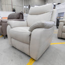 The RS-11102-Y Single leather electric recliner - Frost - Floor Stock available to purchase from Warehouse Furniture Clearance at our next sale event.