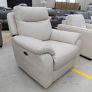 The RS-11102-Y Single leather electric recliner - Frost - Floor Stock available to purchase from Warehouse Furniture Clearance at our next sale event.