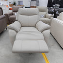 The RS-11102-Y Single leather electric recliner - Frost - Floor Stock available to purchase from Warehouse Furniture Clearance at our next sale event.