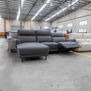 The RS-12905-PR LHF Chaise Suite with Electric Recliner - Shale - Floor Stock available to purchase from Warehouse Furniture Clearance at our next sale event.