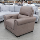 The RS-13015 Single leather electric recliner - Brown - Floor Stock available to purchase from Warehouse Furniture Clearance at our next sale event.